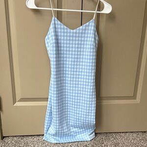 Blue Gingham Slip Dress